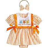 BemeyourBBs Newborn Baby Girl Easter Outfit My First Easter Romper Dress Cute Infant Girl Clothes