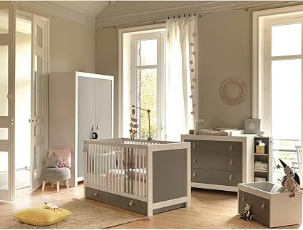 chambre bebe lit evolutif et commode a langer