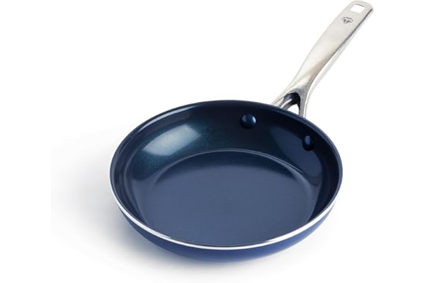 Blue Diamond Cookware Diamond Infused Ceramic Nonstick 8" Frying Pan Skillet, PFAS-Free, Dishwasher Safe, Oven Safe, Blue