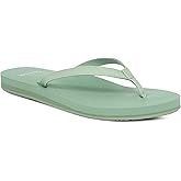 Sanuk Yoga Joy Womens Flip Flops | Yoga Mat Footbed | Sandals for Women | Womens Yoga Sandals | Women's Beach Sandals, Aqua Foam, 11