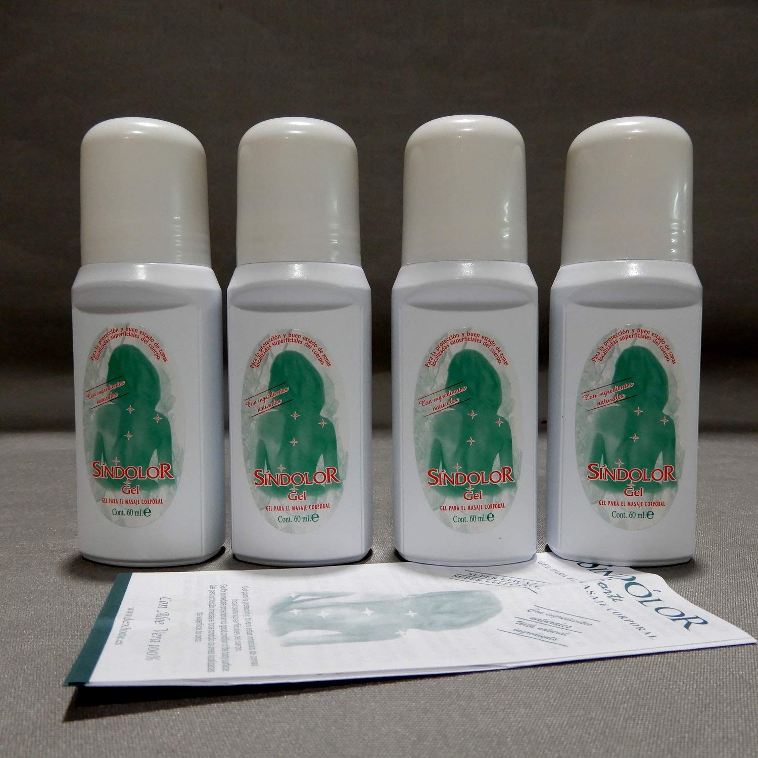 Sindolor Gel in Roll-on 60 ml, Immediate Effect. 4 Units Saving Pack