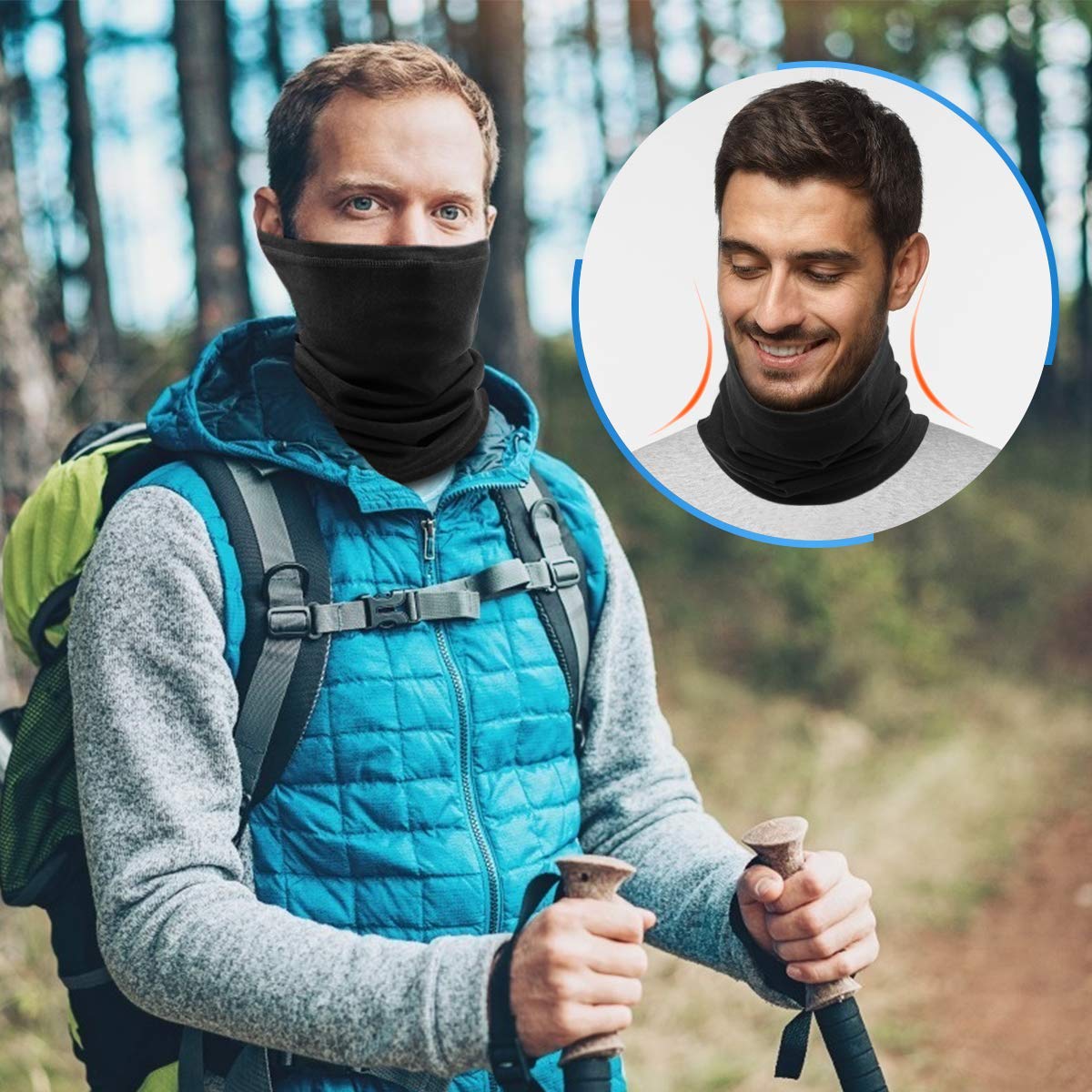 HASAGEI Winddichter Fleece-Schlauchschal für Damen und Herren zum Laufen, Skifahren, Joggen, Radfahren, Snowboarden, Motorradfahren, Outdoor-Sport 3