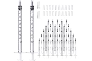 JOLLY PARTY 100 Pack 1ml Syringes with Caps, 1cc Syringe Needleless, Small Oral Syringe with Tip Cap Individually Wrapped for Scientific Labs, Liquid Measuring, Pet Feeding, Oil & Glue Dispenser