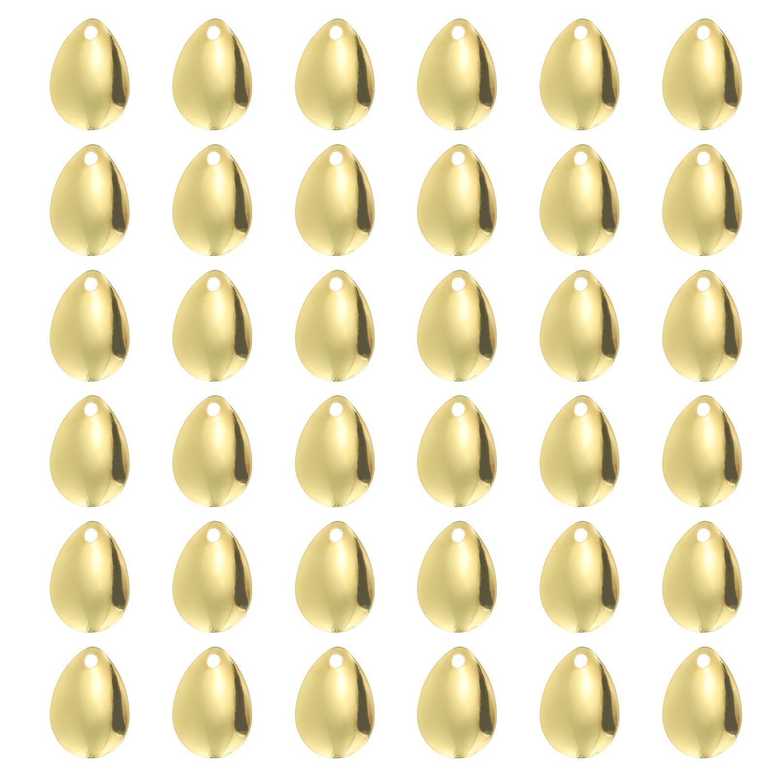 PATIKIL Fishing Lure Blades 0.7x0.6",50 Pack Willowleaf Lure Making for DIY Bait, Golden