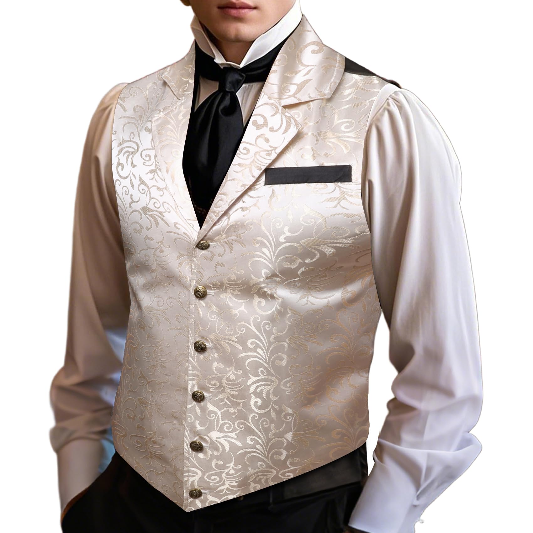 Barry.Wang Beige Victorian Vest Loki Men Costume