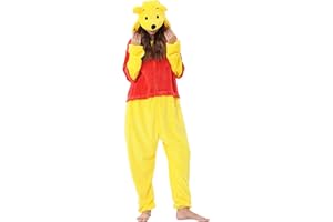 QSTYLE Adult Animal Onesie Halloween Costume,One Piece Cosplay Suit for Women and Men