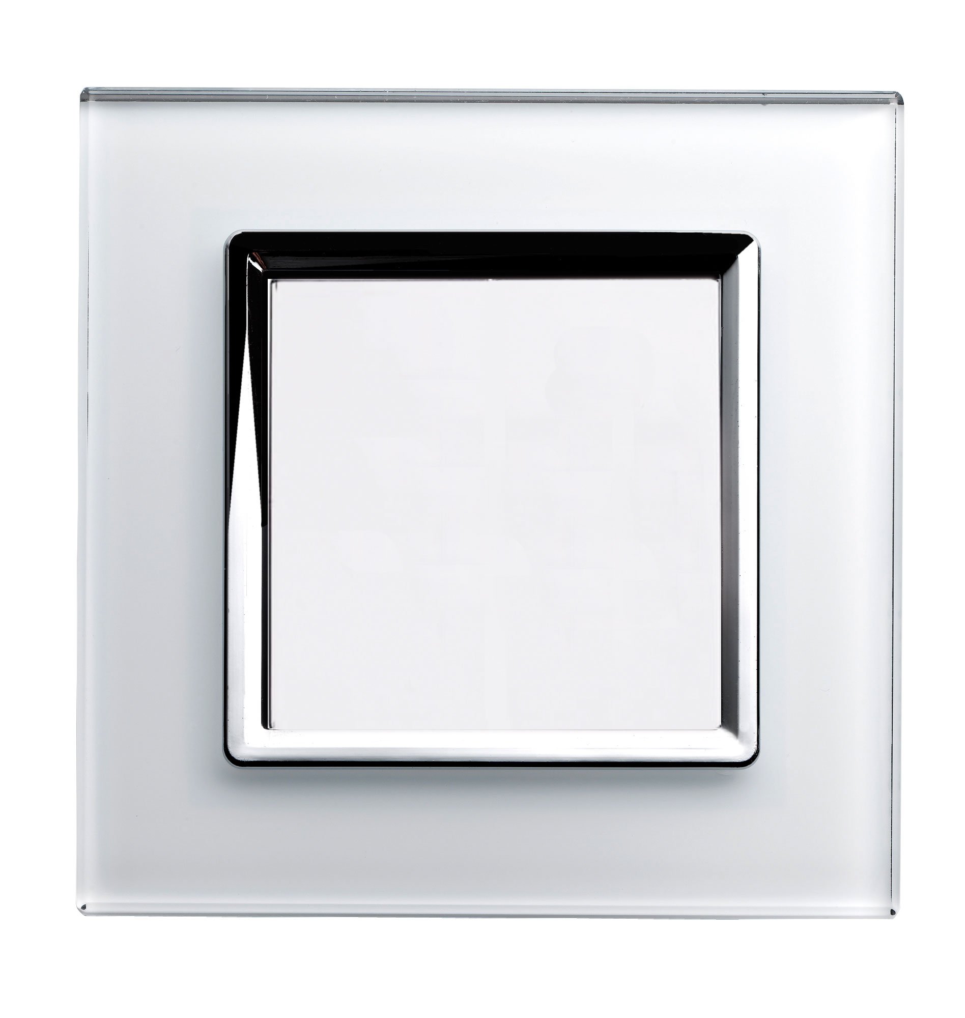 Retrotouch Crystal Chrome Trim 1 Gang Blank Plate in White