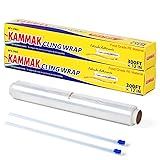 KAMMAK Plastic Wrap with Slide Cutter Food Cling