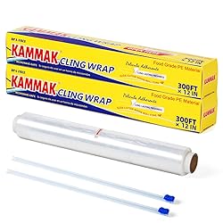 KAMMAK Plastic Wrap with Slide Cutter Food Cling