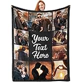 inkArts Custom Blanket Throws with Photos Text Personalized with Picture Customizable, Customize for Mom, Dad, Couple, Girlfriend, Boyfriend, Husband & Wife