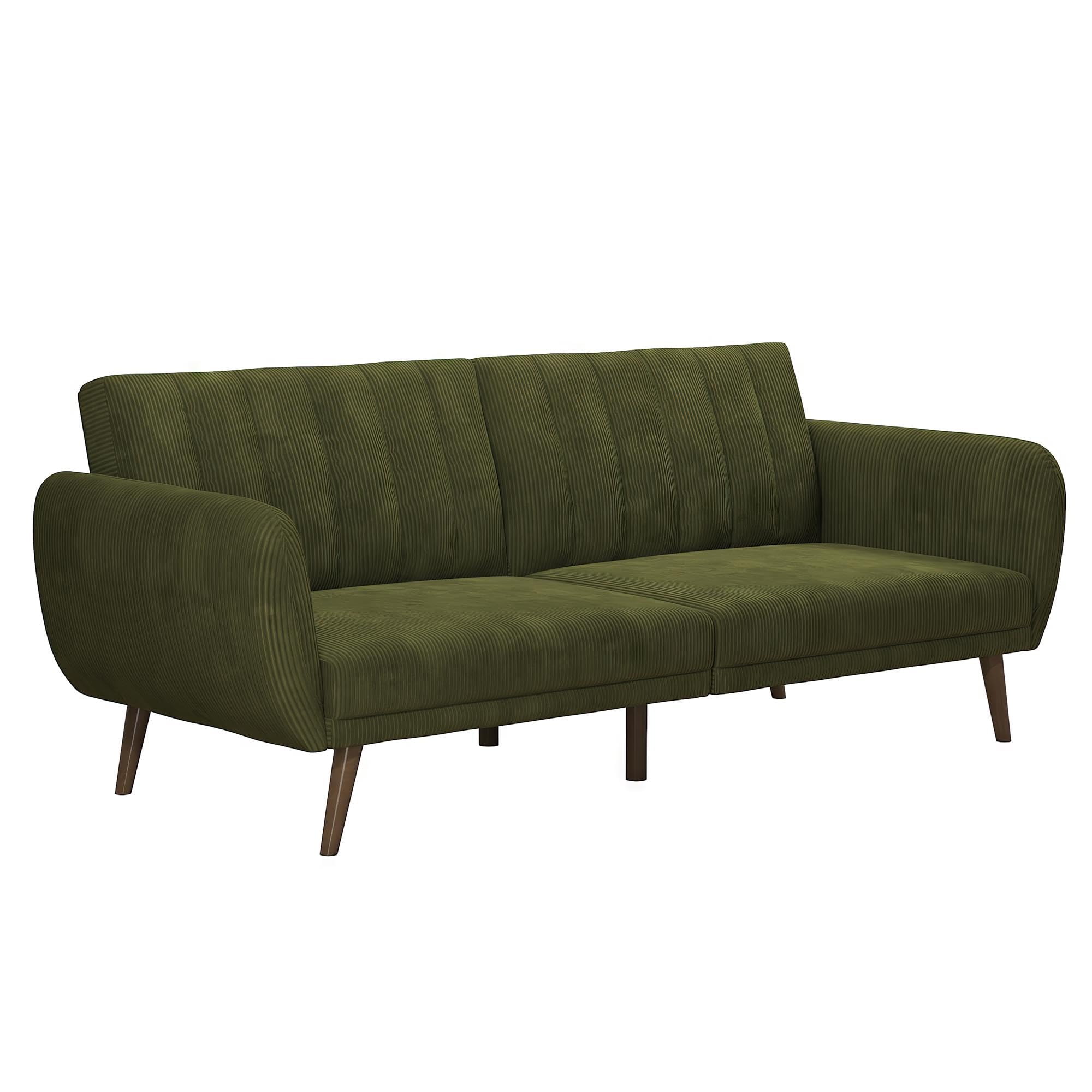 Photo 1 of **LEG PLACEMENT DAMAGED**Novogratz Brittany 81.5" Futon Sofa Bed and Couch Sleeper, Sage Green Corduroy