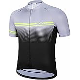 qualidyne Men's Cycling Jersey Short Sleeve Full Zip Biking Bike Shirts with 4 Pockets