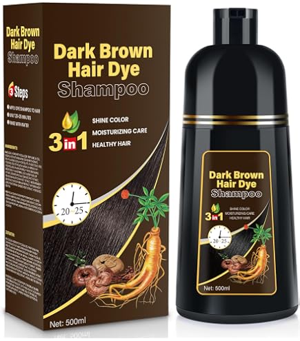Amazon.com : Dark Brown Hair Dye Shampoo 3 in 1, Hair Color