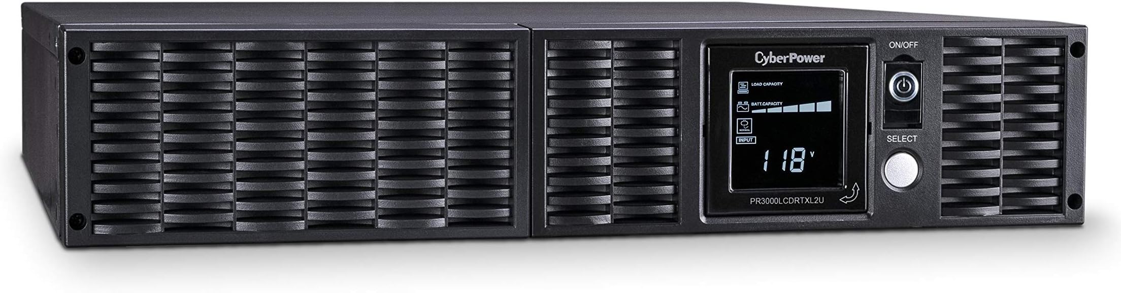 CyberPower PR3000LCDRTXL2UTAA Smart App Sinewave UPS System, 3000VA/3000W, 7 Outlets, AVR, Rack/Tower, TAA Certified,Black