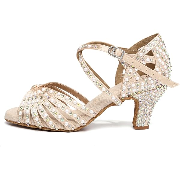 AOQUNFS Strass Salsa Bachata Gladde Dames Waltz Salsa Schoenen Latijns-Amerikaanse Dansschoenen, YCL357-7.5-Bruin, EU37