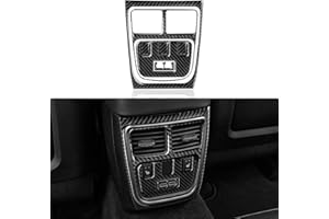BRMYL Rear A/C Outlet Vent Cover Decals for 2015-2023 Dodge Charger/Chrysler 300 Accessories Carbon Fiber Interior Stickers (with USB Port)