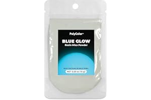 Blue Glow Metallic Powder (PolyColor) - Glow in the Dark Mica Powder for Epoxy Resin Kits, Casting Resin, Tumblers, Jewelry, 