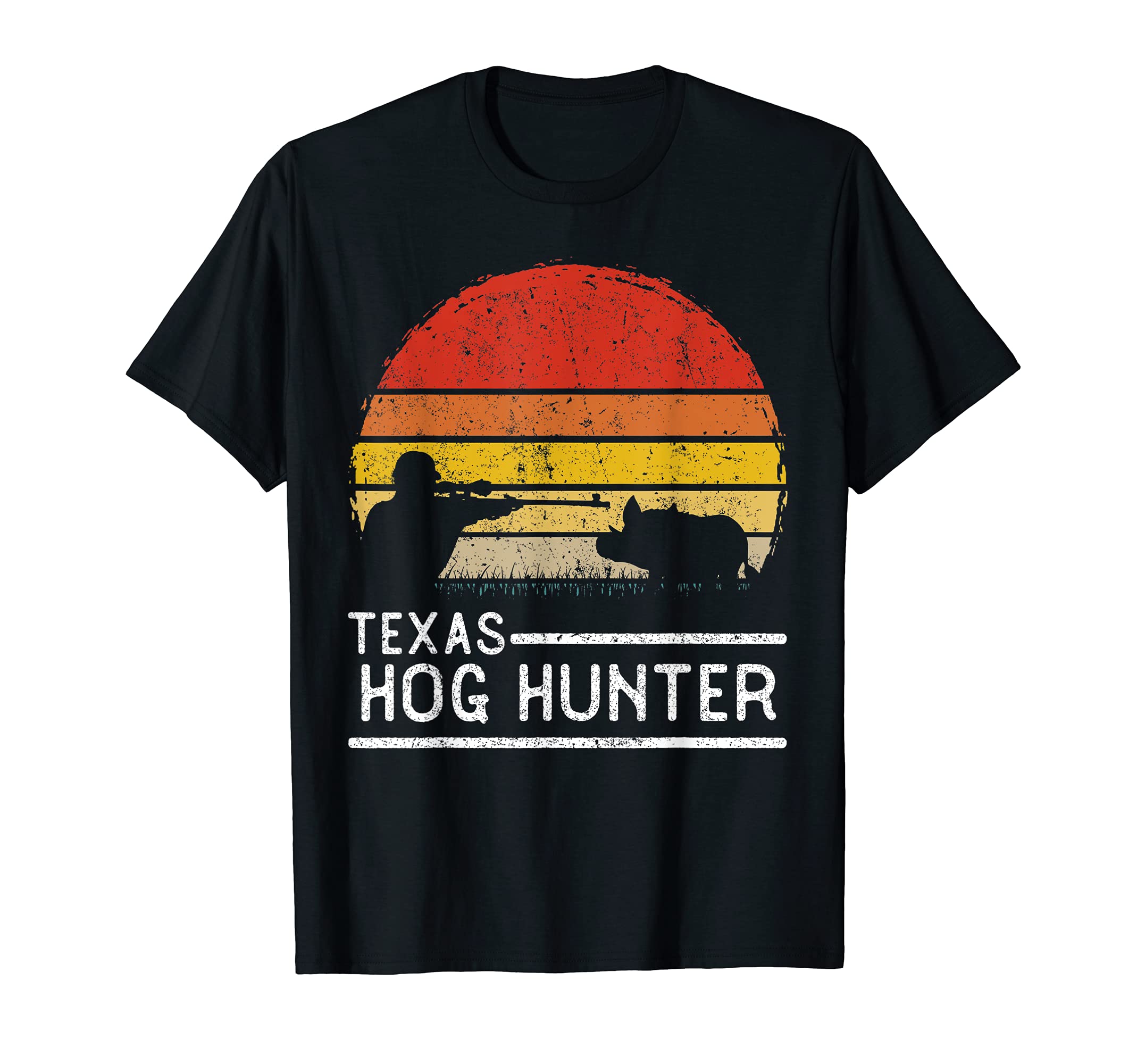 Texas Hog Hunter Hunting Hunt Retro Vintage T-Shirt