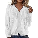 Zip Up Sweatshirts for Women Casual Outfits Cardigan Outerwear Trendy Winter Jackets Coat