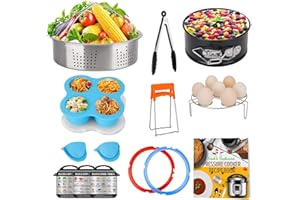 ACNUSIK 3 Qt Accessories Set for Pot, Compatible with Pot Accessories 3 Quart Only, Mini Accessory Including Sealing Ring Steamer Basket Springform Pan Egg Rack Trivet
