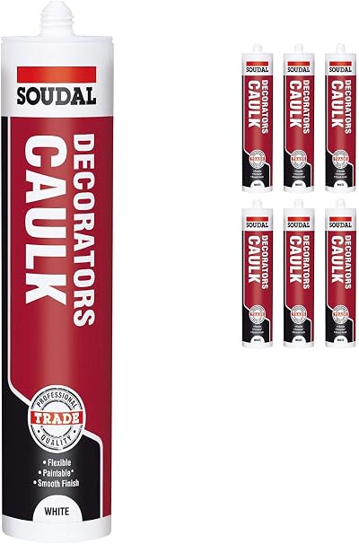 Soudal Decorators Caulk Acrylic Sealant 6 Pack 310ml Cartridge EU3