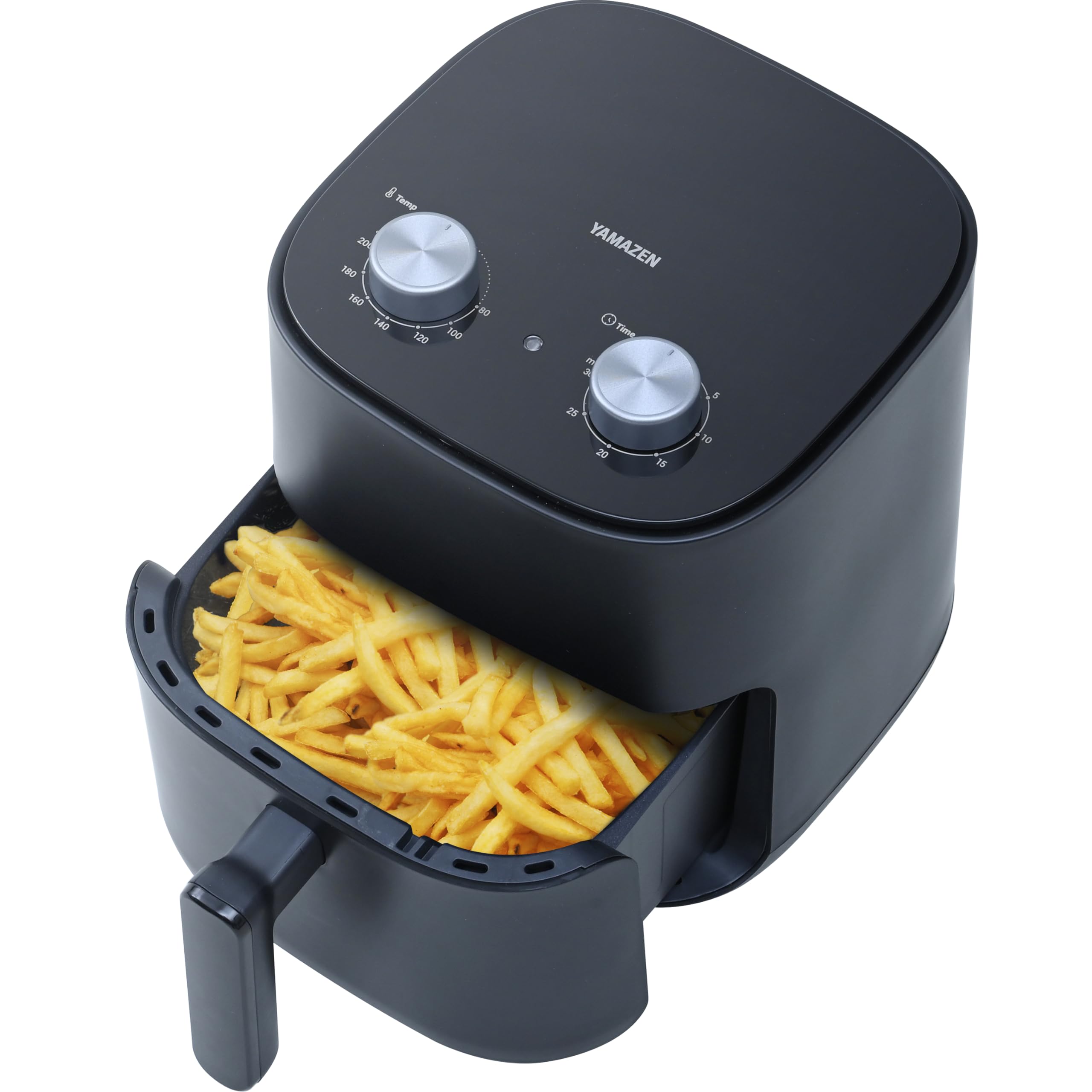 [山善] ノンフライヤー 4.5L 大容量 電気フライヤー ノンオイル エアフライヤー 3~5人用 家庭用 卓上 揚げ物 惣菜 タイマー 温度調節 レシピブック付き ブラック YAH-AC120(B)商品画像