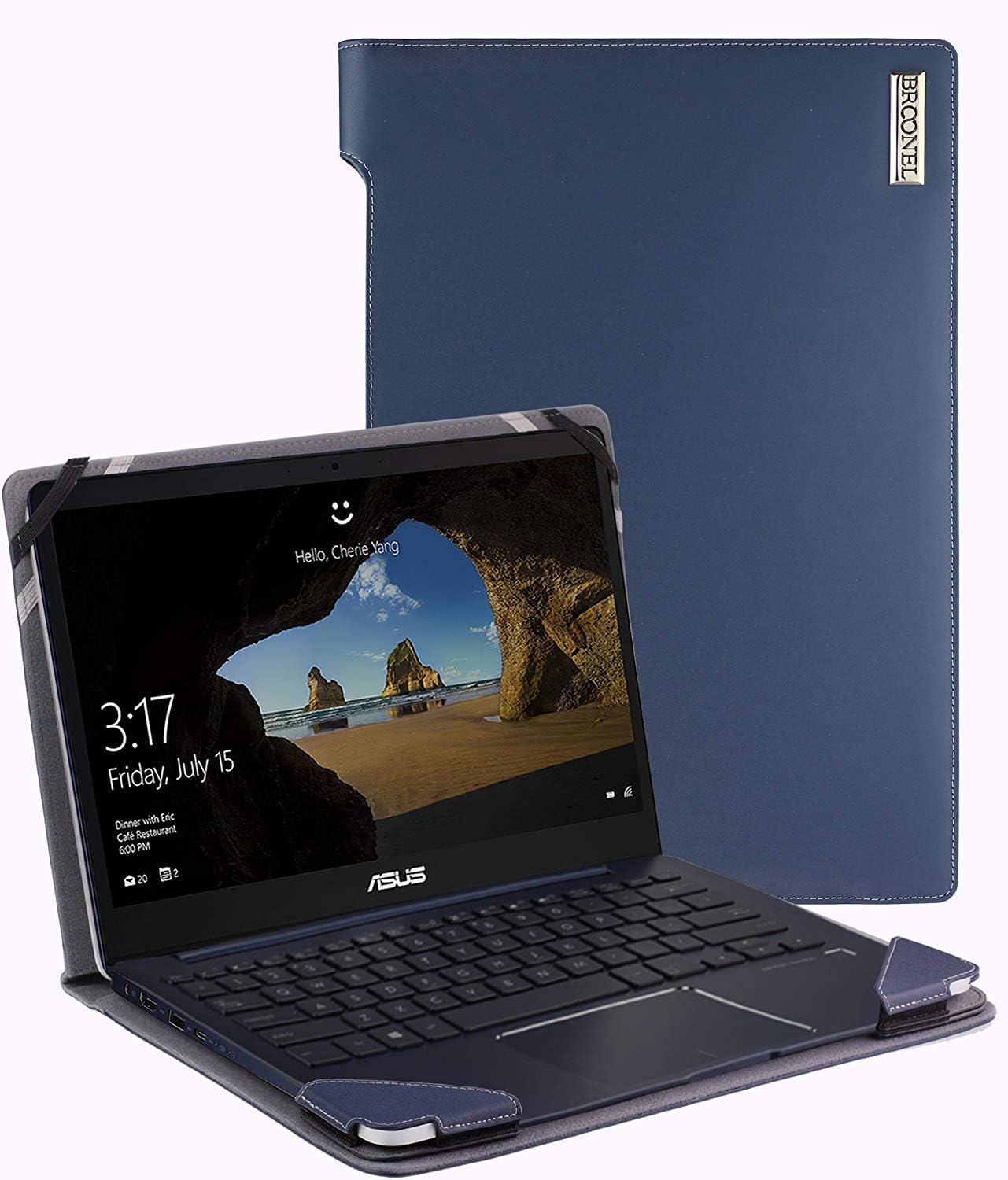 Broonel - Profile Series - Blue Leather Luxury Laptop Case Compatible with The Odys Winbook 13