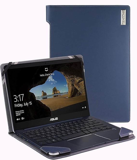 Broonel Profile Series Blue Leather Luxury Laptop Case