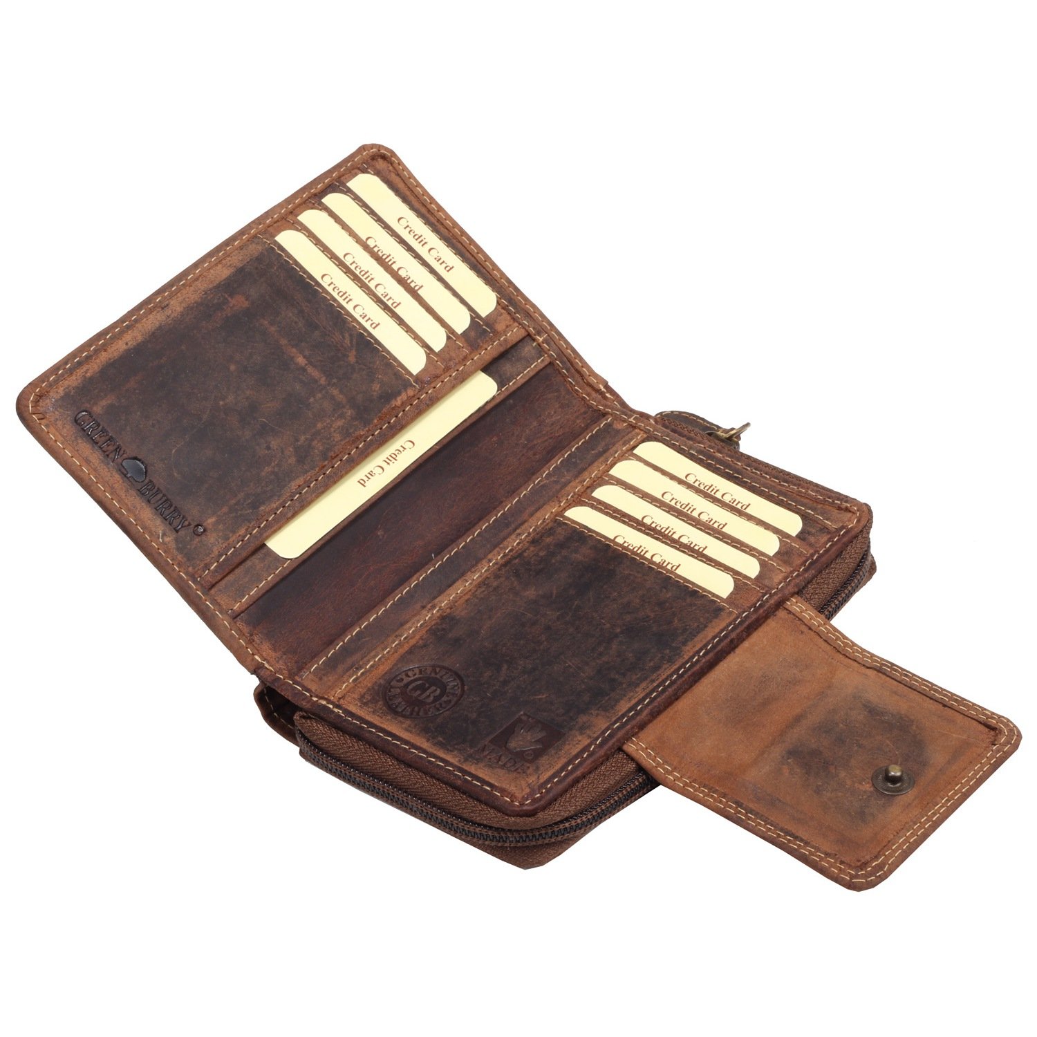 Greenburry Vintage wallet XI leather 10 cm