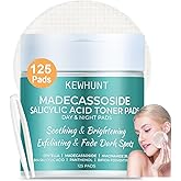 Madecassoside Toner Pads, Mild Exfoliating Pads, Calming Blemish Face Pad -Centella, Niacinamide, BHA Salicylic Acid for Soothe, Uneven Skin Tone, Dark Spots, Skincare 125 Pad Valentines Day