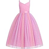 IBTOM CASTLE Flower Girls Dress Spaghetti Strap Long A Line Formal Wedding Pageant Princess Birthday Party Dance Gown