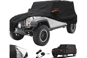 Big Ant Car Cover Custom Fits for Jeep Wrangler 2 Door JK JL TJ YJ CJ Sport/Sahara/Rubicon Waterproof All Weather, Full Exterior Cover Outdoor Snow Sun Uv Protection