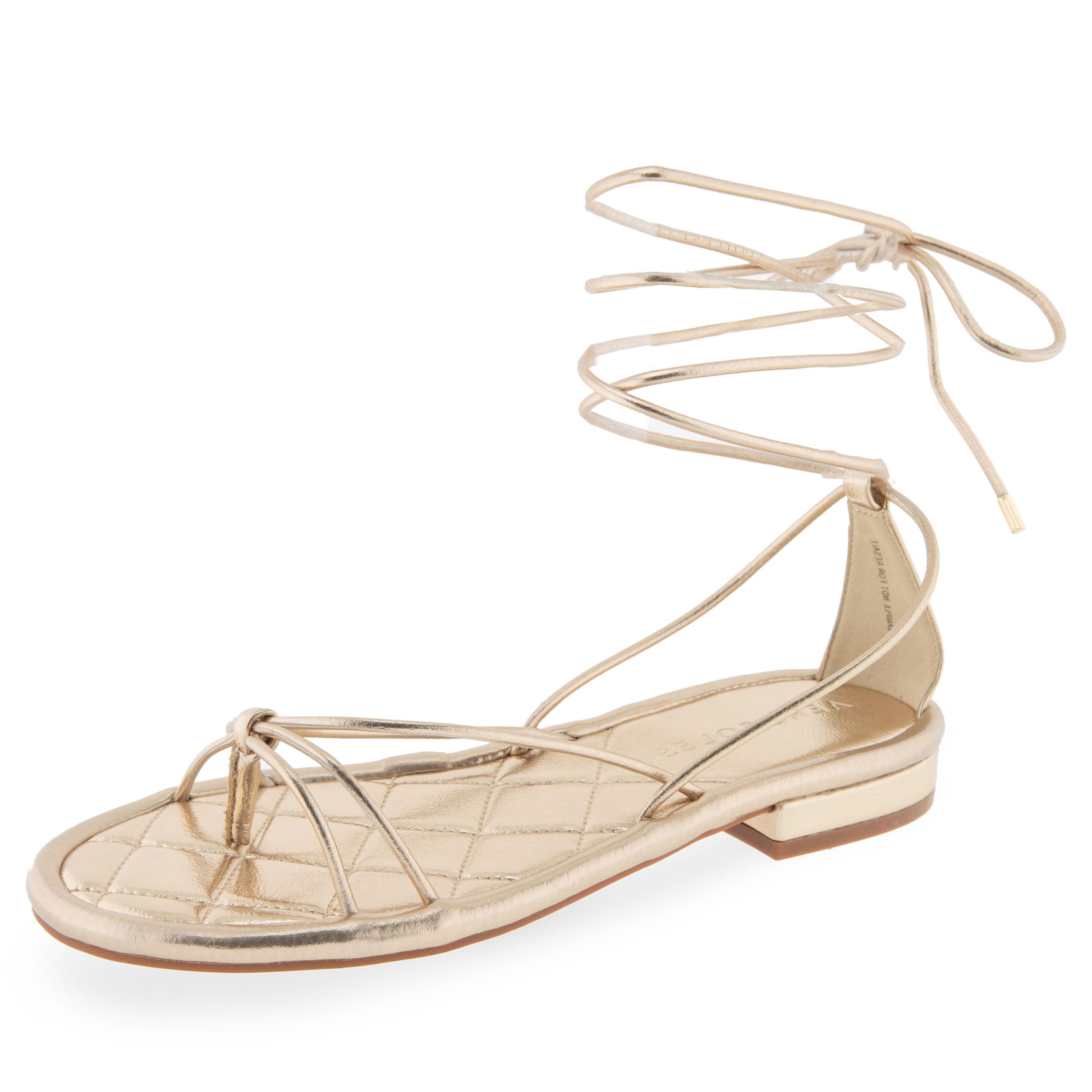 Aerosoles Women’s Jacky Flat Sandal, Soft Gold PU, 8