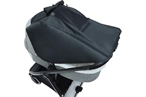 LLUFO Stroller Sun Shade Universal Stroller Cover for Sun Baby Bassinet Blackout Cover (0-6m) with Visible Mesh Window Visor Wind Canopy Cover Stop Sun's Rays - Black