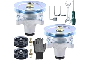 GUSUHAWK 2 Pack 139-3214 Spindle Assembly with 125-5574 Pulley 106-2175 Idler Pulley Replaces Toro 139-3214, 121-0751, 117-7439, 117-7267 for Toro Timecutter SS4225, SS4235, SS4200, 4225 Lawn Tractors