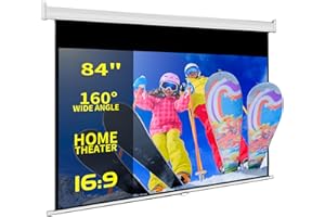 TRMESIA Projector Screen Pull Down 84in Indoor Manual Pull Down Projection Screen 16:9 Ultra HD Wide Movie Screens for Home T