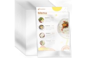 VOKOY 30 Pack No Holes Sheet Protectors, 8.5" x 11", Letter Size Heavy Duty Clear View Page Sleeves Protectors, Clear Paper Document Artwork Protectors