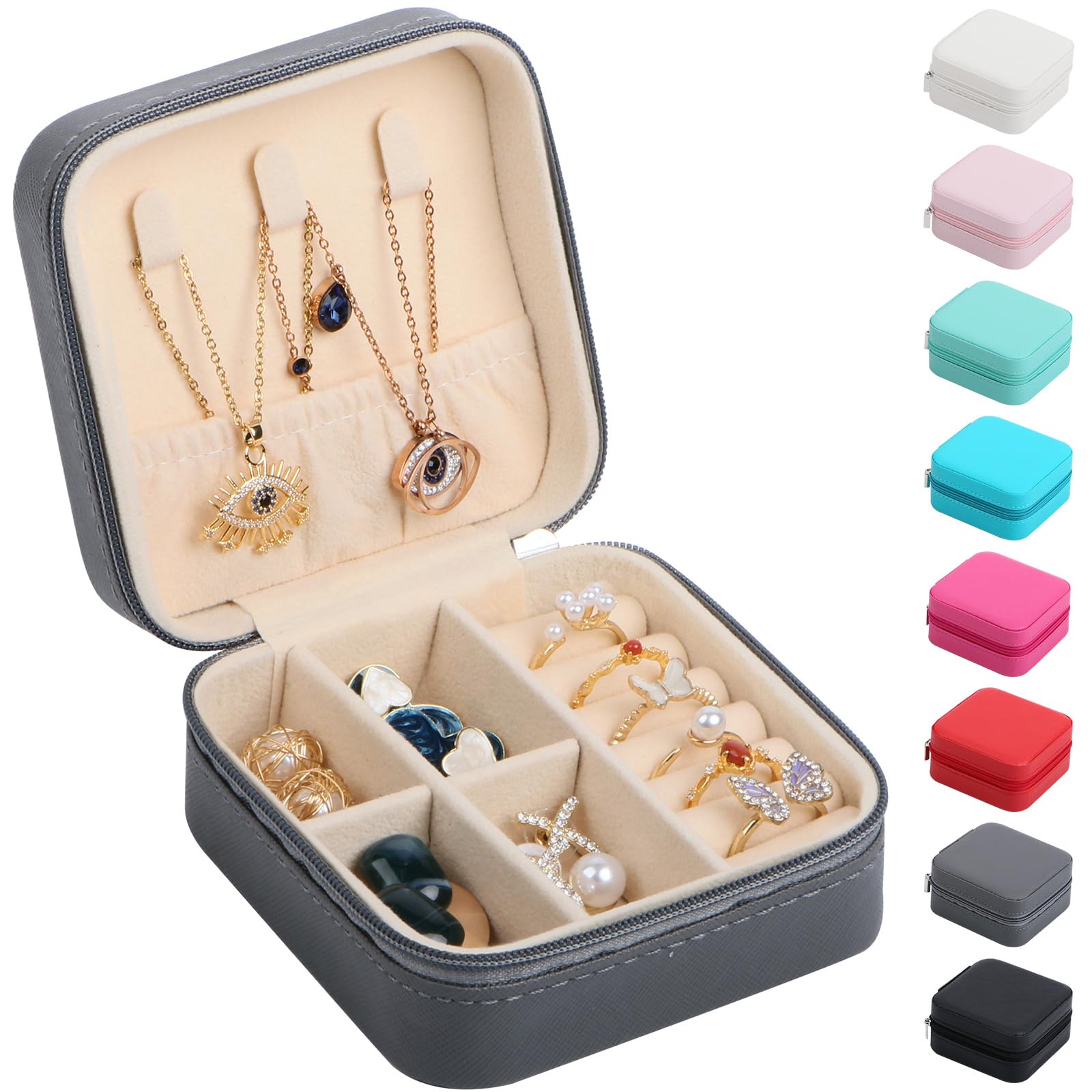 Photo 1 of 17Dec Small Travel Jewelry Case Organizer,Mini Travel Essentials for Women,Bridesmaid Gifts Birthday Gifts for Women,Small Jewelry Box for Girls 8-12