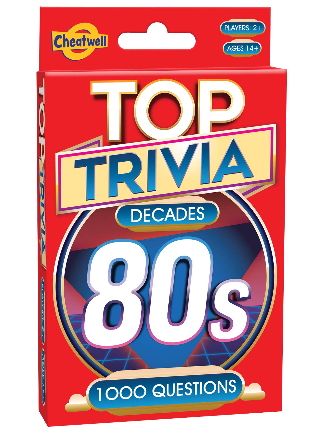 Cheatwell Games Top Trivia 1980's - A Decade of Trivia Travel Pack Card Game - 1000 Quiz Questions - For Ages 14 and up