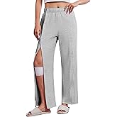 Deyeek Women's Tear Away Pants with Pockets Easy Access Adaptive Pants Post Hip Knee Leg Surgery Breakaway Lounge Sweatpants