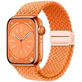 Qimela Sport Loop Compatible with Apple Watch Band 38mm 40mm 41mm 42mm 44mm 45mm 46mm 49mm for Women Men,Magnetic Strap Stretchy Braided Wristband for iWatch Series 11 10 9 8 7 6 5 4 SE Ultra 3 2 1