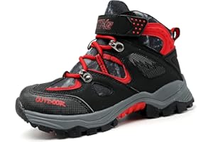 VITUOFLY Boys Hiking Boots Kids Hiking Shoes Girls Outdoor Warm Winter Snow Boots Adventure Trekking Shoes Anti-skid Sneakers Steel Buckle Durable Comfortable