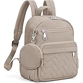 SYTRAH Mini Backpack for Women Small Backpack Purse, Anti Theft Backpack Waterproof Lightweight Puffer Back packs for Travel, Work with Coin Purse Khaki
