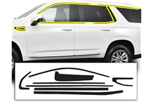 BOGAR TECH DESIGNS for GMC Yukon 2021-2025 Side Window Chrome Delete Overlay, Gloss Black