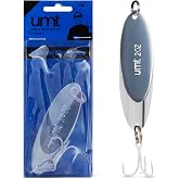 UMT Chrome Fishing Spoon Lure 3/4oz,1oz, 2oz &ndash; Sharp 3/0 Treble Hook for Freshwater &amp; Saltwater Bluefish, Trout, Steelhead 1, 5, 10 Pack Options