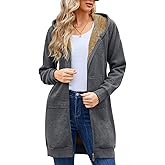 Yusongirl Zip Up Hoodies for Women Fleece Jackets Long Warm Hoodie Womens Hooded Tunic Sweatshirt Winter Coats with Pockets