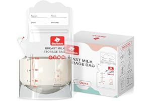 dearlomum BPA-Free Breastmilk Storage Bags - 120 Pcs, 3 Ounce, Self-Standing with Pour Spout, Space-Saving Flat Profile, Ideal for Convenient Breastfeeding and Milk Storage, Refrigeration & Freezing