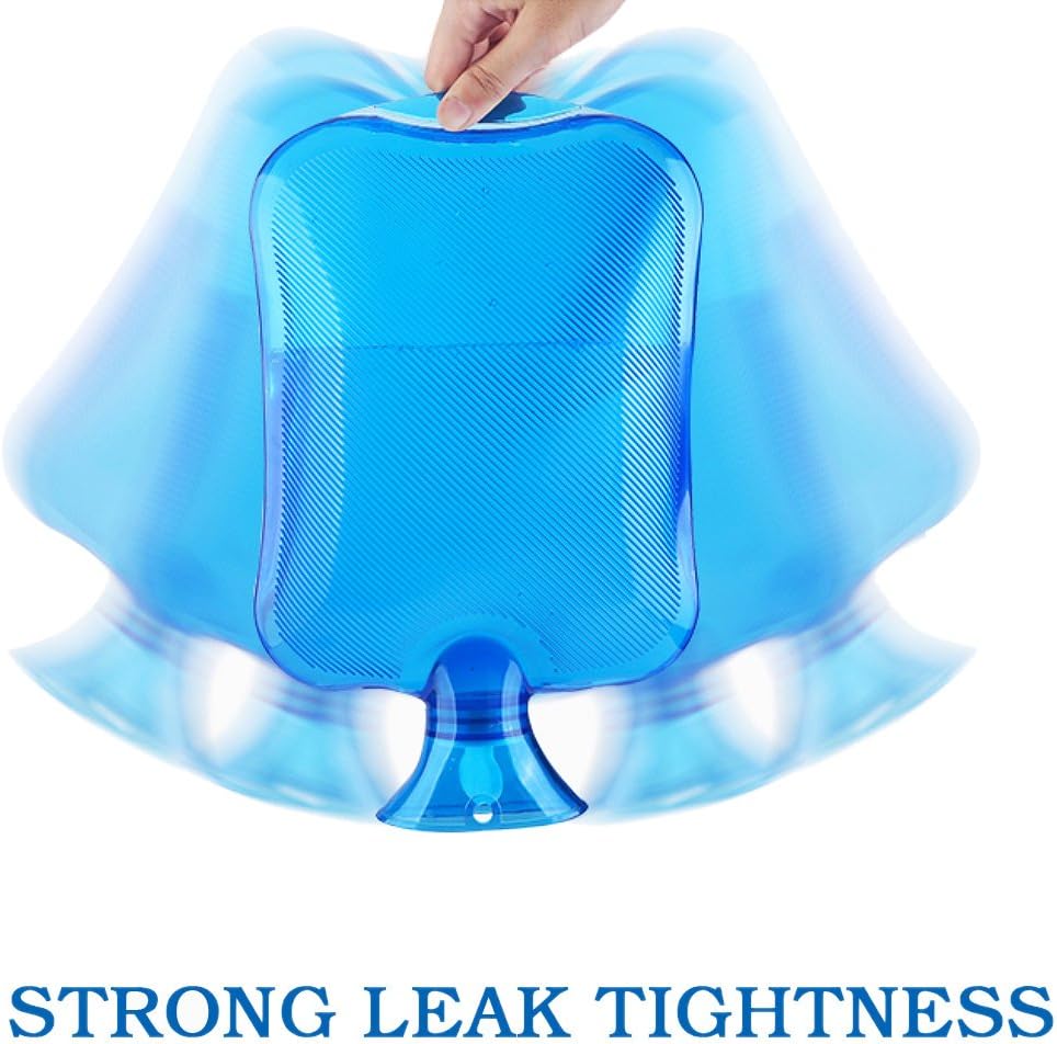 Attmu Classic Rubber Transparent Hot Water Bottle 2 Liter with Knit Cover - Blue: Health & Personal Care
