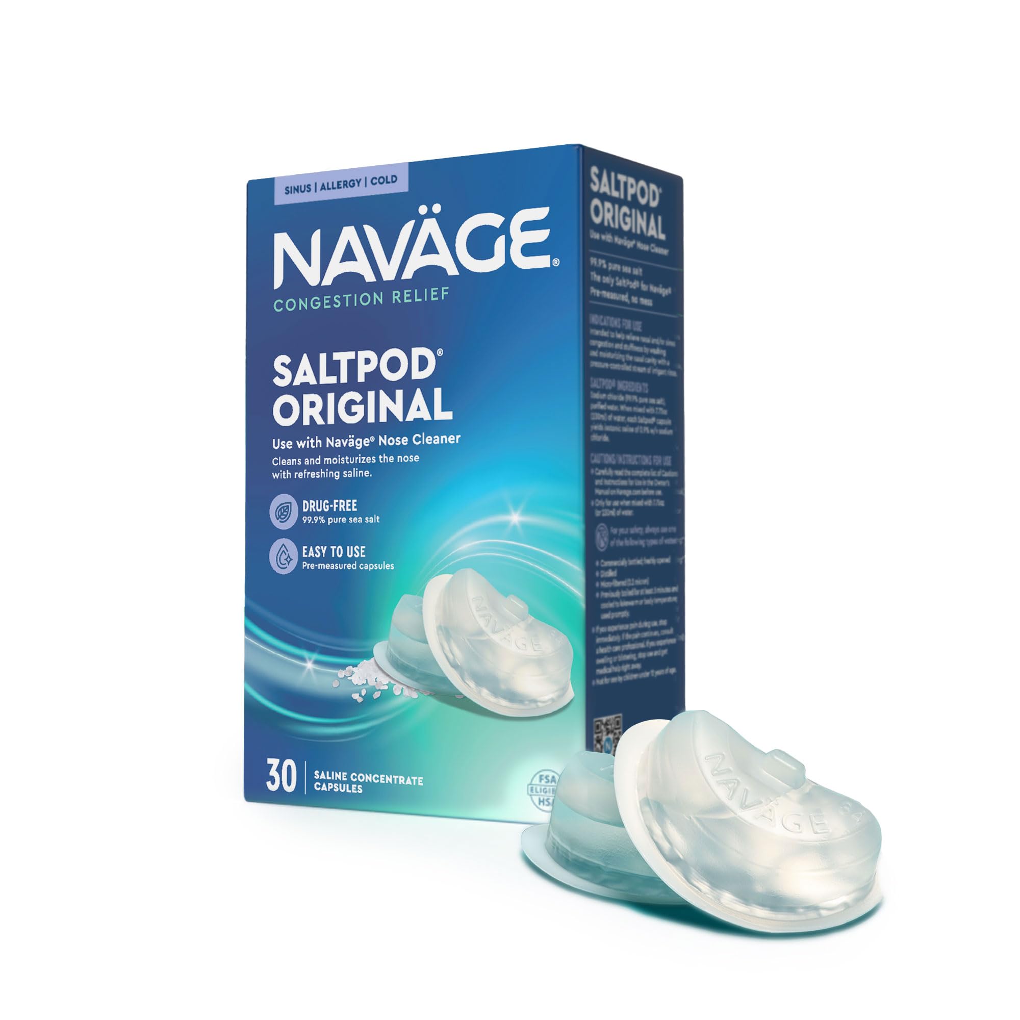 Photo 1 of Navage Original SaltPod Bundle 30 Pack (30 SaltPods) Salt Pod Refills Only - Exclusively Designed Nasal Irrigation System - Sinus Rinse and Saline Pods for Fast & Soothing Relief