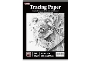CEWEI Tracing Paper for Drawing, 8.5”x11 Trace Paper, 100 Sheets (38 lb/ 60 GSM) Translucent Vellum Paper, Tracing Paper Pad for Sketching, Drawing, Overlaying Images, Vellum Art Papers.